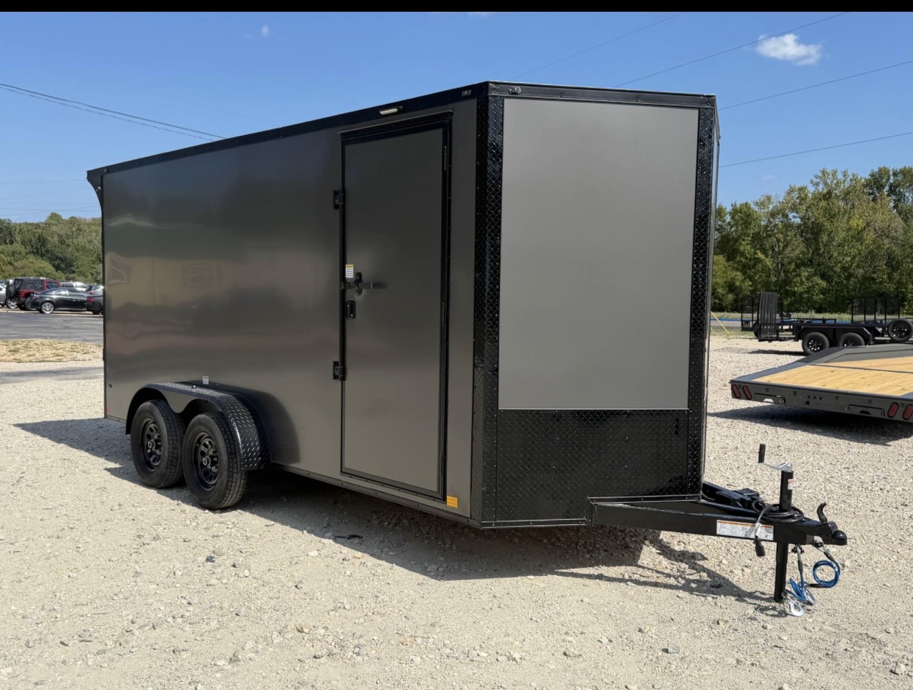 716 Sawyer — 7' x 16' Enclosed Cargo Trailer for rent in Mansfield TX — Frontier Trailer Rentals